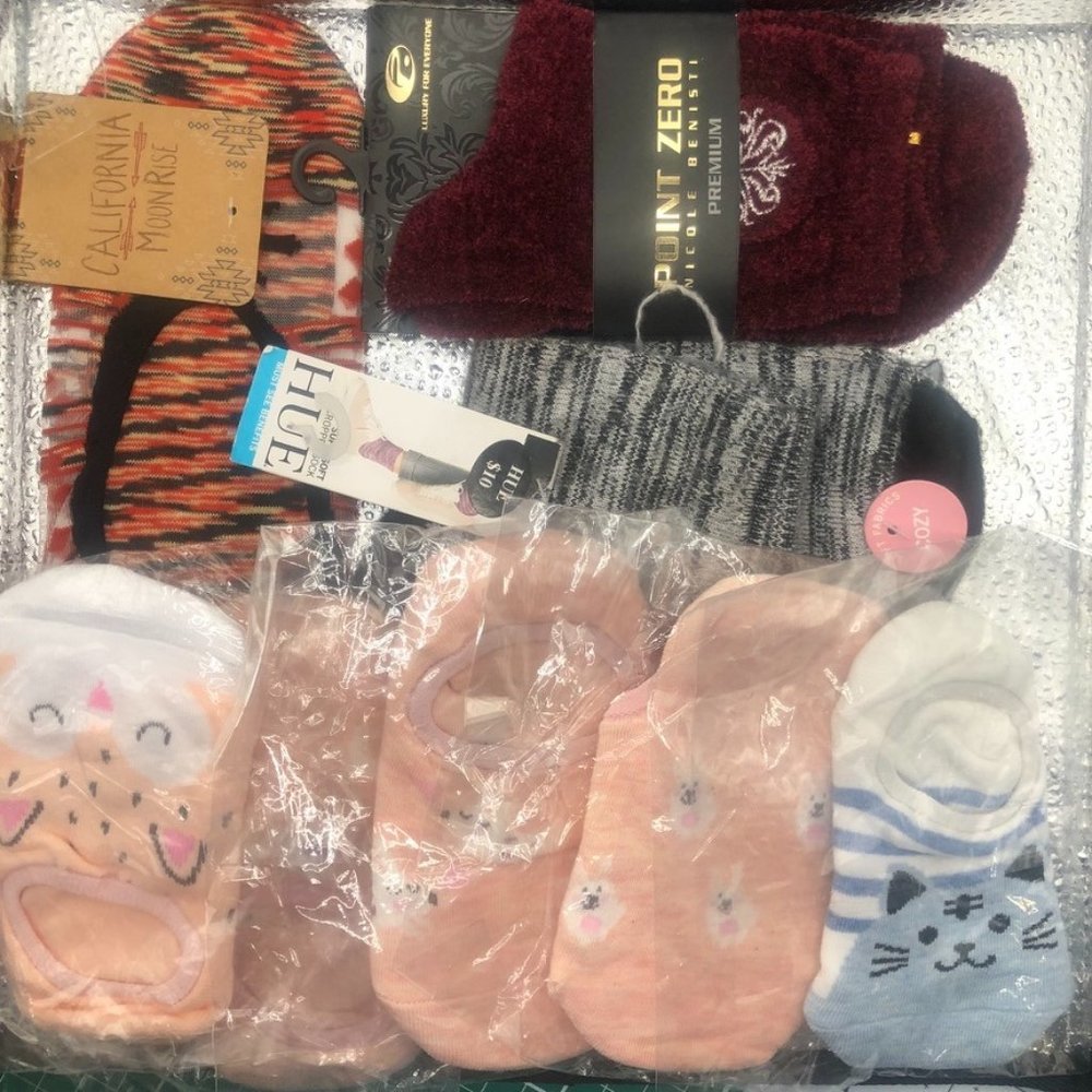 New socks bundle, cute socks, striped over knee socks, no show socks, Hug socks